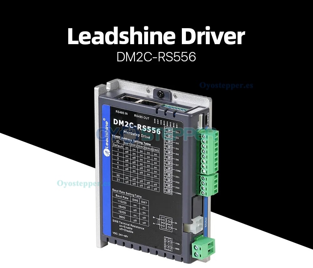 Leadshine DM2C-RS556 2.1-5.6A 20-50VDC Controlador paso a paso integrado para motor paso a paso Nema 17, 23, 24